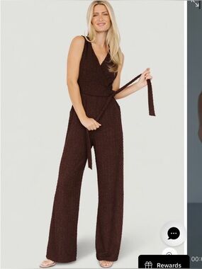 Baltic Born Natasha Chocolate Brown Sleeveless Wrap Jumpsuit